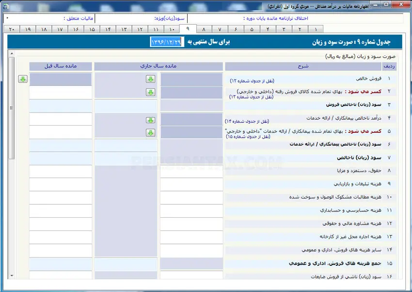 نحوه پر کردن اظهارنامه مالیاتی اشخاص حقیقی گروه اول